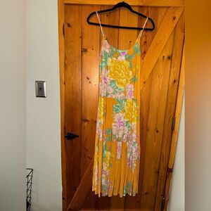 Z Supply boho Floral Yellow and Green Maxi Dress